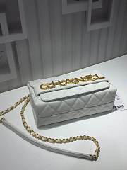 Chanel small flap bag calfskin goldtone metal white - 5