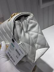 Chanel small flap bag calfskin goldtone metal white - 4