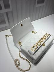 Chanel small flap bag calfskin goldtone metal white - 3