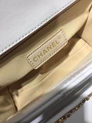 Chanel small flap bag calfskin goldtone metal white - 2