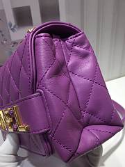 Chanel small flap bag calfskin goldtone metal purple - 3