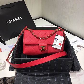 Chanel Small Grained Calfskin Flap Bag AS1459 red