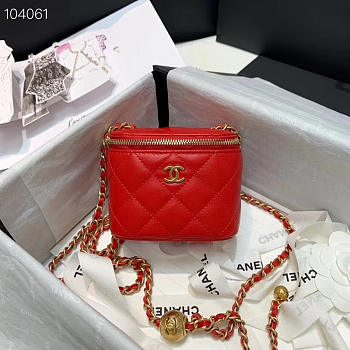 Chanel 2020 SS Cosmetic Bag Red
