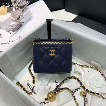 Chanel 2020 SS Cosmetic Bag Navy Blue