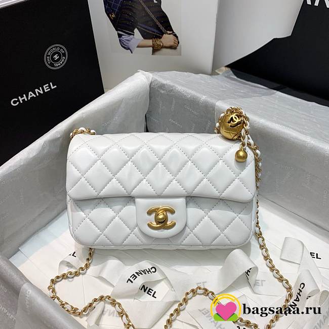 Chanel Flap Bag 20CM White - 1