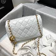 Chanel Flap Bag 20CM White - 4