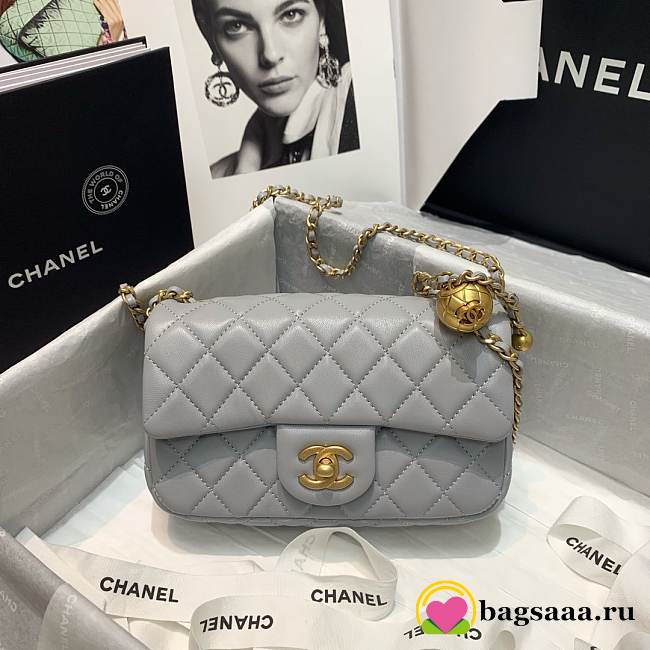 Chanel Flap Bag 20CM Gray - 1