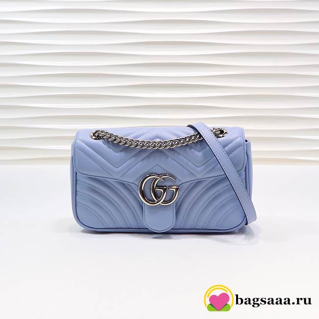 Gucci Marmont matelassé shoulder bag 26cm blue - 1