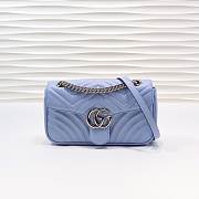 Gucci Marmont matelassé shoulder bag 26cm blue - 1