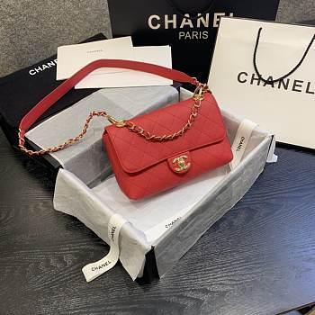 Chanel Calfskin Small Flap Red