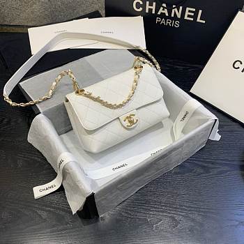 Chanel Calfskin Small Flap White