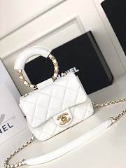 Chanel Small Flap Bag Lambskin White 20cm - 1