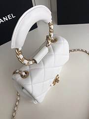Chanel Small Flap Bag Lambskin White 20cm - 4