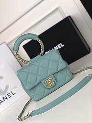 Chanel Small Flap Bag Lambskin Blue 20cm - 1