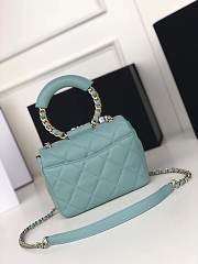Chanel Small Flap Bag Lambskin Blue 20cm - 5