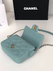 Chanel Small Flap Bag Lambskin Blue 20cm - 4