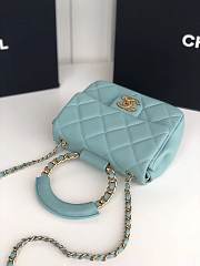 Chanel Small Flap Bag Lambskin Blue 20cm - 2