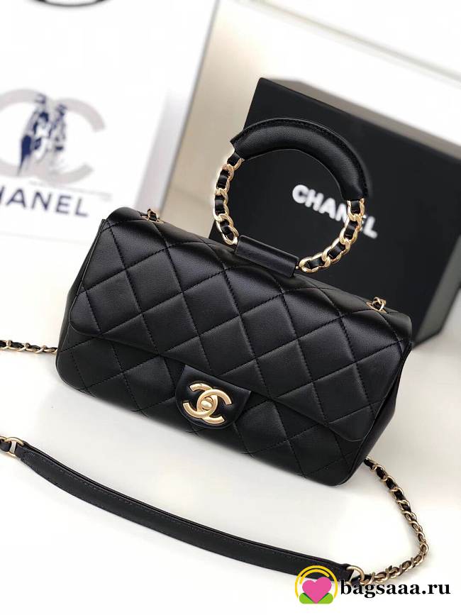 Chanel Flap Bag Lambskin Black 24cm - 1