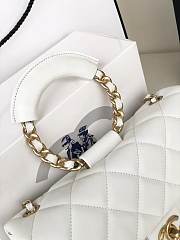 Chanel Flap Bag Lambskin White 24cm - 5