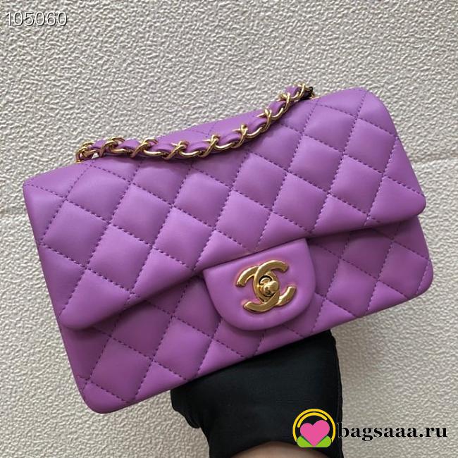 Chanel Lambskin Flap bag 20cm Purple - 1