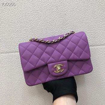 Chanel Caviar Flap bag 20cm Purple