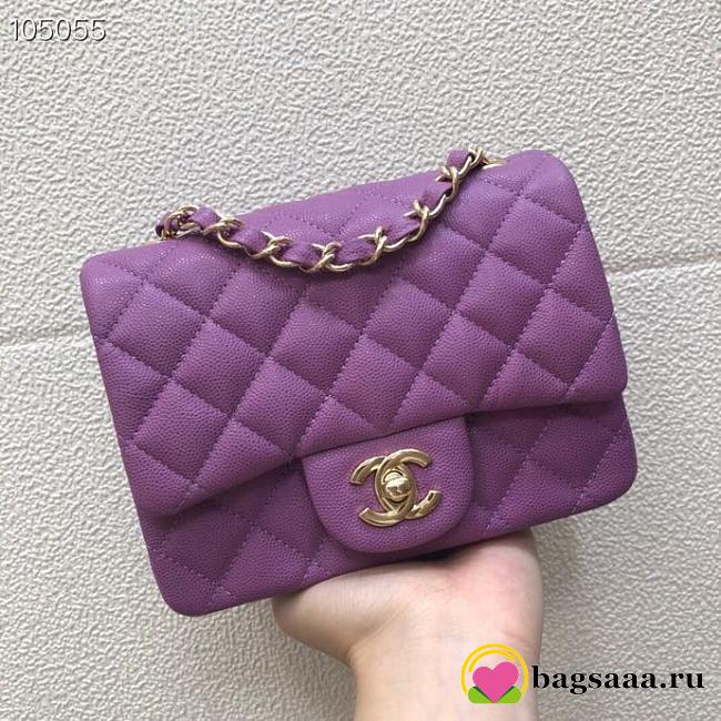 Chanel Caviar Flap bag 17cm Purple - 1