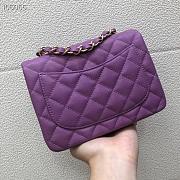 Chanel Caviar Flap bag 17cm Purple - 5