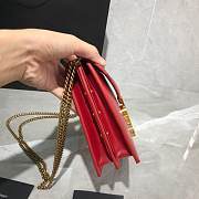 YSL Saint Laurent Cassandra Clasp Bag Red - 3