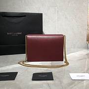 YSL Saint Laurent Cassandra Clasp Bag Wine Red - 6