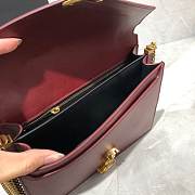 YSL Saint Laurent Cassandra Clasp Bag Wine Red - 2