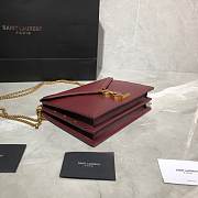 YSL Saint Laurent Cassandra Clasp Bag Wine Red - 5