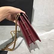 YSL Saint Laurent Cassandra Clasp Bag Wine Red - 3