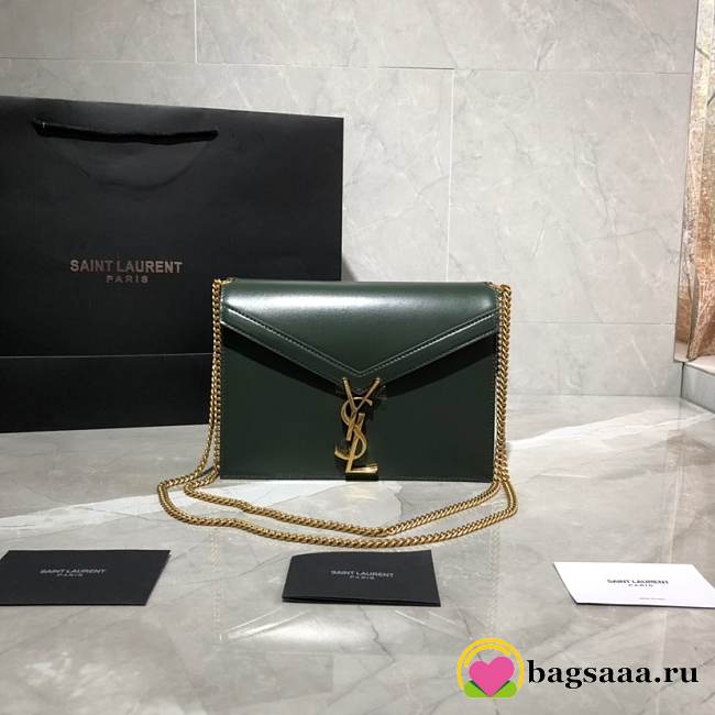 YSL Saint Laurent Cassandra Clasp Bag Green - 1