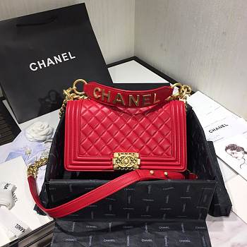 Chanel Leboy Bag Lambskin 25cm Red