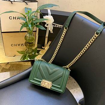 Chanel V Boy Bag 20cm Green
