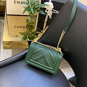 Chanel V Boy Bag 20cm Green - 5