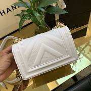 Chanel V Boy Bag 20cm White - 5