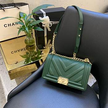 Chanel V Boy Bag 25cm Green