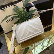 Chanel V Boy Bag 25cm White - 3