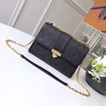 Louis Vuitton Black Leather Monogram Handbag