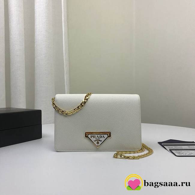 Prada Chain Strap Mini Bag 18CM White - 1
