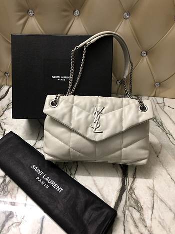 YSL Puffer Handbag 29cm White