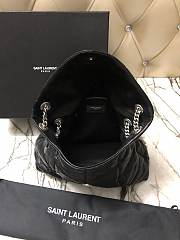 YSL Puffer Handbag 29cm Black Sliver Hardware - 6