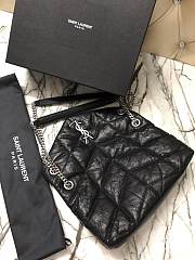 YSL Puffer Handbag 29cm Black Sliver Hardware - 3