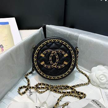 Chanel Round Chain Bag 12cm Black