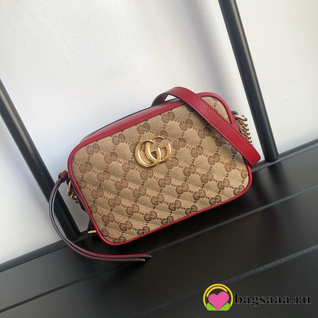 Gucci Red GG Marmont Mini Bag 18cm - 1