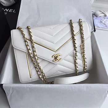 Chanel Shoulder Bag White 24cm