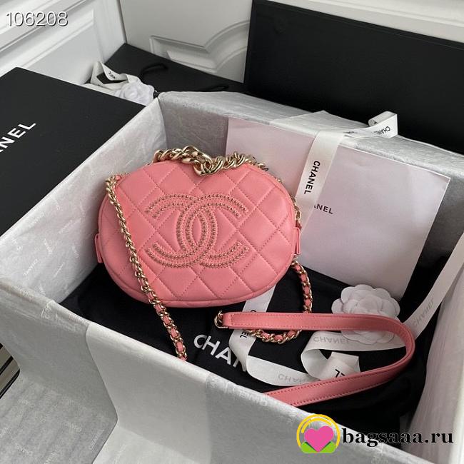Chanel  Camera Case Lambskin Bag Pink - 1
