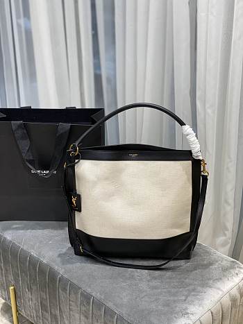 YSL TAG hobo bag in canvas and leather