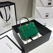 Gucci Sylvie 1969 Black Patent Leather Top Handle Bag - 5